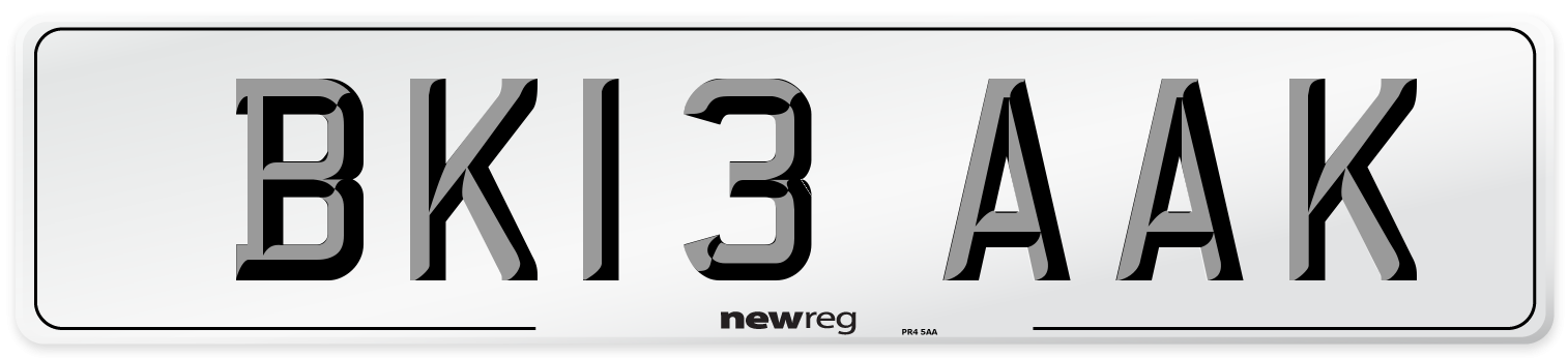 BK13 AAK Number Plate from New Reg